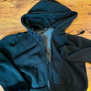 black cropped brandy melville zip up